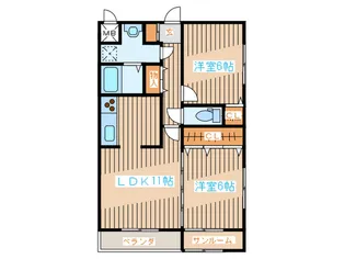 シェ・ブランシュII【1階】の間取り