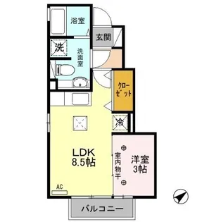 グランモア楓【1階】の間取り