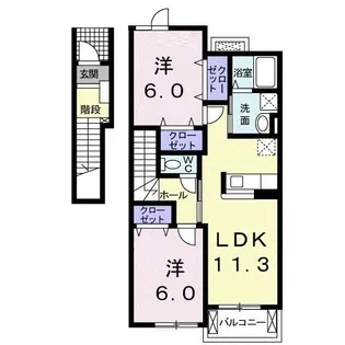 サンクレメントC【2階】の間取り