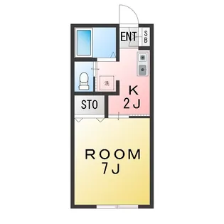 第2コーポさつき【1階】の間取り
