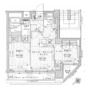 サットンアリビオ八王子【6階】の間取り