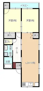 エコーハイツII【2階】の間取り