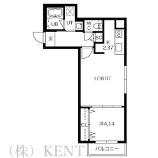BPRレジデンス二十四軒(旧URBAN FLATS二十四軒【3階】の間取り