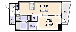 レオンコンフォート難波アッシュ【7階】の間取り
