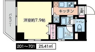 フォンティーヌ東陽【5階】の間取り