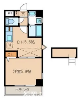 ハイネスト香椎参道【7階】の間取り