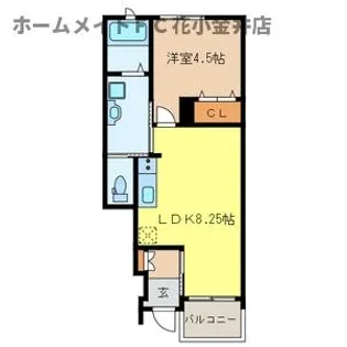 シティハイツ小山II【1階】の間取り
