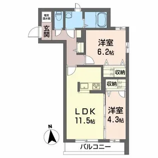 グランドール成沢【3階】の間取り