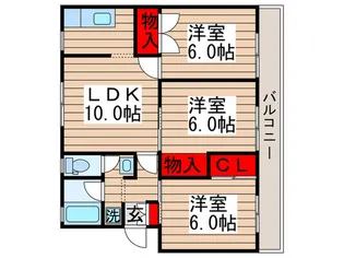 レインボーハウス3号棟【4階】の間取り