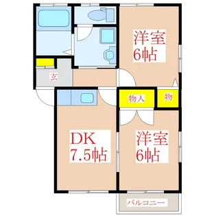 泰清アパート【1階】の間取り