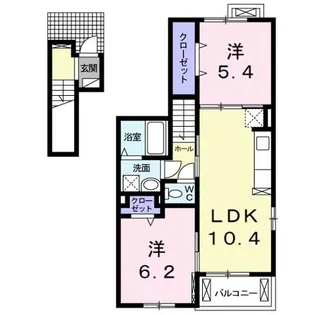 ベストウォール篠原【2階】の間取り
