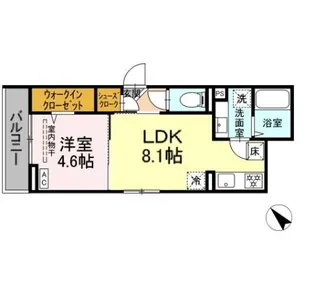 D Paina西寺尾【2階】の間取り