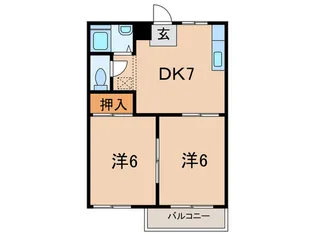 グリンデルハイツ【2階】の間取り