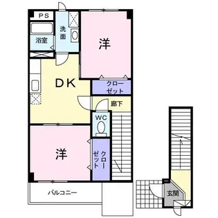 フローリッシュ諏訪【2階】の間取り