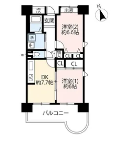 URサンヴァリエ桜堤【7階】の間取り