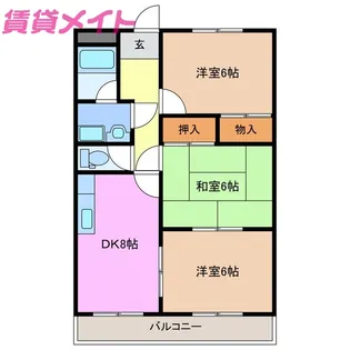 エレガントレーベンB棟【3階】の間取り