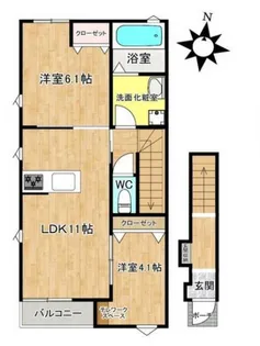 ラルジュ八潮 A棟【2階】の間取り