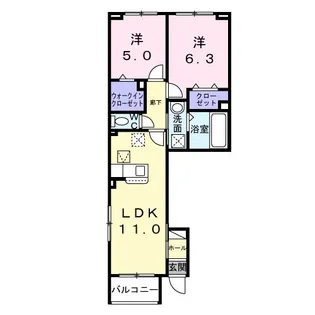 グランディール【1階】の間取り