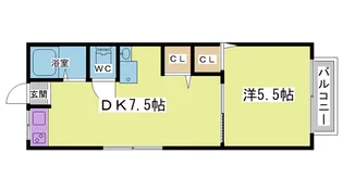 カーサ鈴蘭台II【1階】の間取り