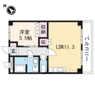テンプルリバー2番館【1階】の間取り