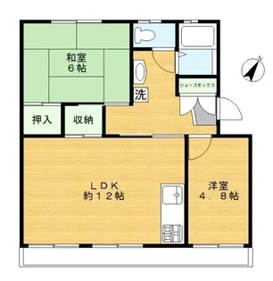 高根パールハイツC棟【4階】の間取り