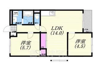 リアライズ新甲陽2【1階】の間取り