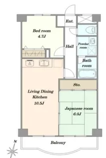 横浜阪東橋ガーデンハウス【4階】の間取り