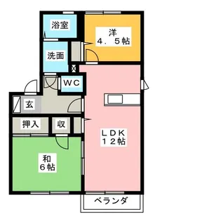 グランブルー B棟【1階】の間取り