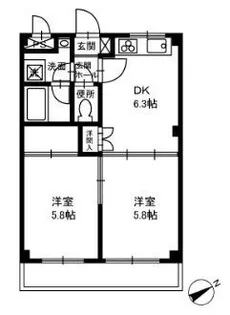 マンションルピナス【2階】の間取り
