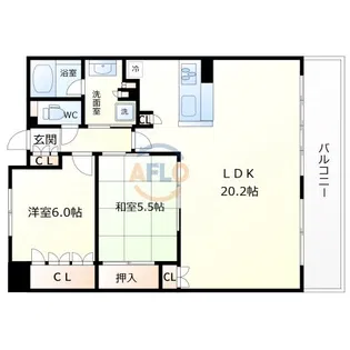 カスタリア上町台【8階】の間取り