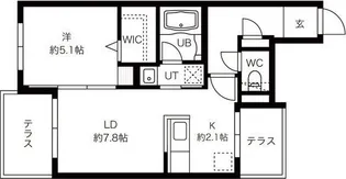 センティール東札幌(sentir東札幌)【1階】の間取り