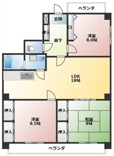 ジナ東海【6階】の間取り