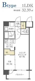デ・クメール高宮【8階】の間取り