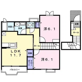 ドミール緑II B【2階】の間取り