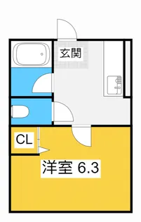 シティハイム的場【2階】の間取り
