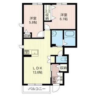 コンフォート・アルブル【1階】の間取り
