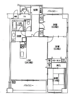 大阪府大阪市住吉区帝塚山東1【マンション】の間取り