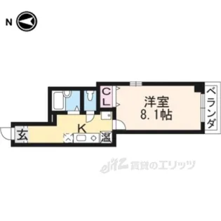 ぽえむ西陣館【5階】の間取り