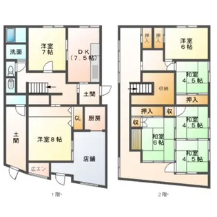 岐阜県可児郡御嵩町中【一戸建】の間取り