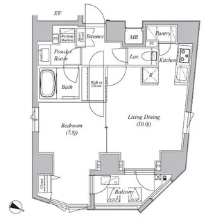 Casa Splendido La plus 元赤坂【9階】の間取り