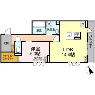 1LDKの間取り画像