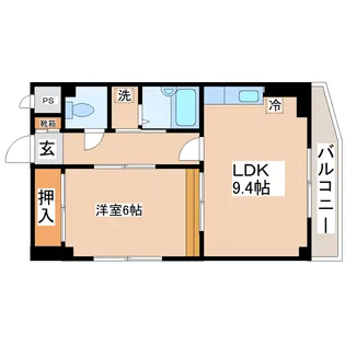 キャピタル萩野町【5階】の間取り