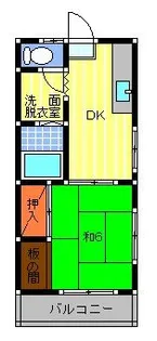 1DKの間取り画像