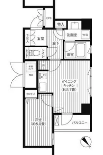 1LDKの間取り画像