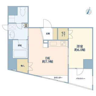 1DKの間取り画像