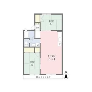 サンハイツB棟【2階】の間取り