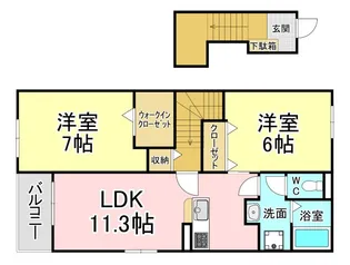 福岡県北九州市八幡西区馬場山東2【アパート】の間取り