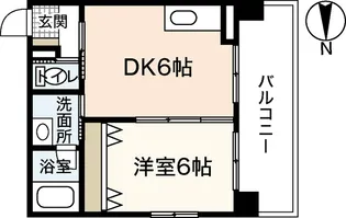 1DKの間取り画像