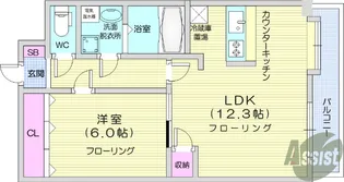 ディユ・ラフィーネ【1階】の間取り