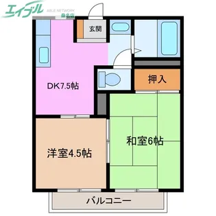 ウエストパレス【2階】の間取り